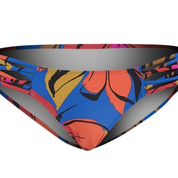 NWT O’Neil Swim Gala Strappy Full Coverage Bikini Bottom‎ Blue Size Large - Picture 5 of 12